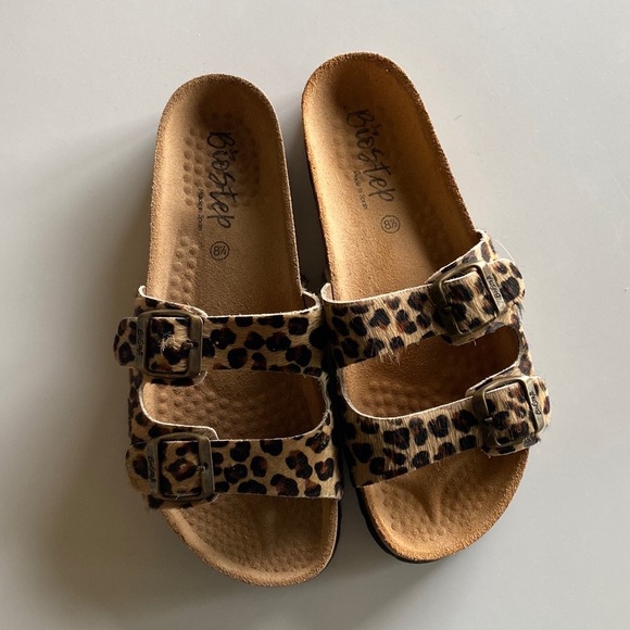 Biostep Shoes - Biopstep Cheetah Fur Sandals Slides Birkenstocks 8.5